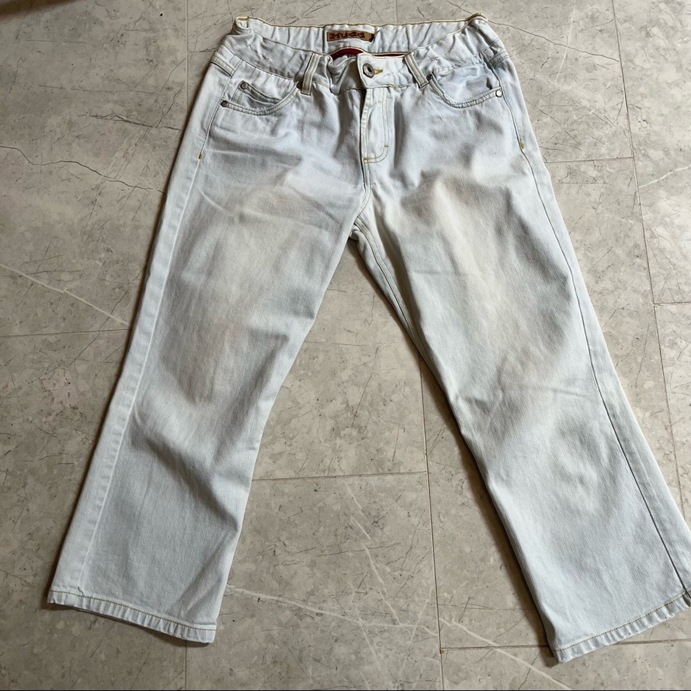 Mudd Jeans cropped capri ankle light wash denim